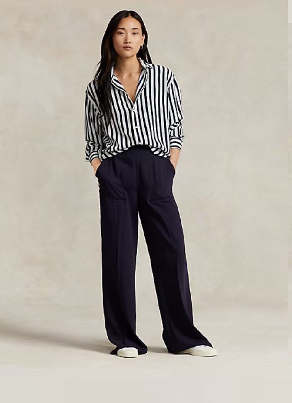 Polo By Ralph Lauren Wide Leg Navy Dress Pant Size 6